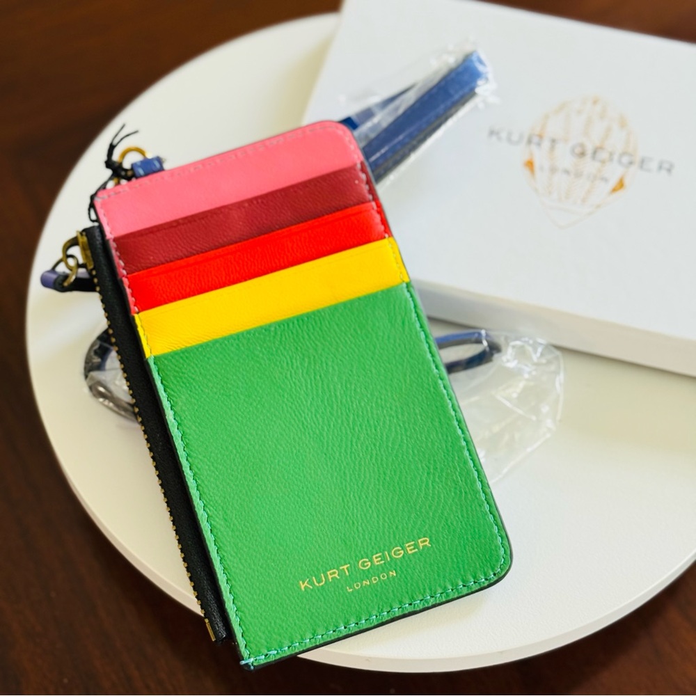 Kurt Geiger Rainbow Card Holder w/ Lanyard - NWT